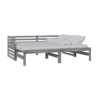 Berkfield Home Pull-out Day Bed Grey Solid Pinewood 2x(90x200) cm Berkfield Home Grey