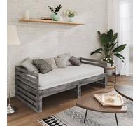 Berkfield Home Pull-out Day Bed Grey Solid Pinewood 2x(90x200) cm Berkfield Home Grey