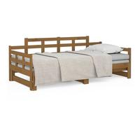 Berkfield Home Pull-out Day Bed Honey Brown Solid Wood Pine 2x(90x190) cm Berkfield Home Brown