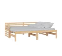 Berkfield Home Pull-out Day Bed Solid Pinewood 2x(90x200) cm in Natural Berkfield Home Natural
