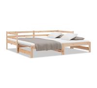 Berkfield Home Pull-out Day Bed Solid Pinewood 2x in Light Brown Berkfield Home Light Brown