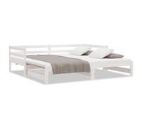 Berkfield Home Pull-out Day Bed White 2x(80x200) cm Solid Wood Pine Berkfield Home White