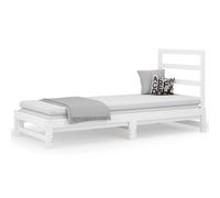 Berkfield Home Pull-out Day Bed White 2x(90x200) cm Solid Wood Pine Berkfield Home White