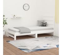Berkfield Home Pull-out Day Bed White 2x(90x200) cm Solid Wood Pine Berkfield Home White