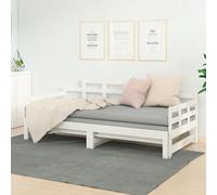 Berkfield Home Pull-out Day Bed White Solid Wood Pine 2x(80x200) cm Berkfield Home White