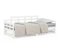 Berkfield Home Pull-out Day Bed White Solid Wood Pine 2x(80x200) cm Berkfield Home White