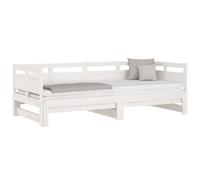 Berkfield Home Pull-out Day Bed White Solid Wood Pine 2x(80x200) cm Berkfield Home White