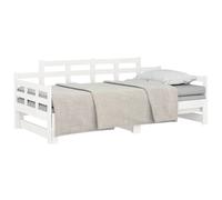 Berkfield Home Pull-out Day Bed White Solid Wood Pine 2x(80x200) cm Berkfield Home White