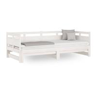 Berkfield Home Pull-out Day Bed White Solid Wood Pine 2x(80x200) cm Berkfield Home White