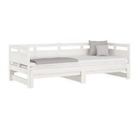 Berkfield Home Pull-out Day Bed White Solid Wood Pine 2x(90x200) cm Berkfield Home White