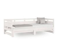 Berkfield Home Pull-out Day Bed White Solid Wood Pine 2x(90x200) cm Berkfield Home White