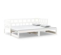 Berkfield Home Pull-out Day Bed White Solid Wood Pine 2x(90x200) cm Berkfield Home White