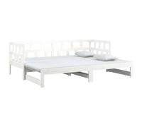 Berkfield Home Pull-out Day Bed White Solid Wood Pine 2x(90x200) cm Berkfield Home White
