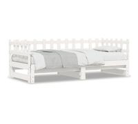 Berkfield Home Pull-out Day Bed without Mattress White 2x(80x200) cm Solid Wood Berkfield Home White