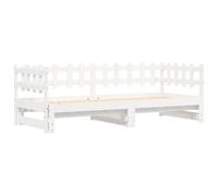 Berkfield Home Pull-out Day Bed without Mattress White 2x(80x200) cm Solid Wood Berkfield Home White