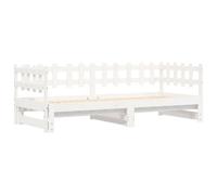 Berkfield Home Pull-out Day Bed without Mattress White 2x(90x200) cm Solid Wood Berkfield Home White