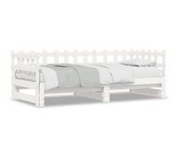 Berkfield Home Pull-out Day Bed without Mattress White 2x(90x200) cm Solid Wood Berkfield Home White