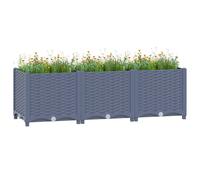 Berkfield Home Raised Bed 120x40x38 cm Polypropylene in Grey | Size: 120 x 40 x 38 cm Berkfield Home Grey 120 x 40 x 38 cm