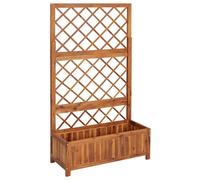 Berkfield Home Raised Bed with Trellis 85x38x150 cm Solid Acacia Wood in Brown | Size: 85 x 38 x 150 cm Berkfield Home Brown 85 x 38 x 150 cm