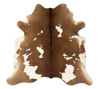 Berkfield Home Real Cowhide Rug Brown & White 180x220 cm | Size: Medium Berkfield Home Brown Medium