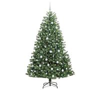 Berkfield Home Realistic Artificial Hinged Christmas Tree Green 210 cm PVC & Metal Berkfield Home Green