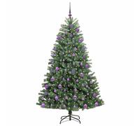Berkfield Home Realistic Artificial Hinged Christmas Tree Green 210 cm PVC & Metal Berkfield Home Green