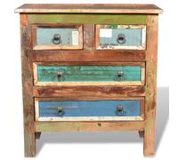 Berkfield Home Reclaimed Cabinet Solid Wood with 4 Drawers Berkfield Home Multicolor