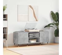 Berkfield Home Record Cabinet Concrete Grey 121x38x48 cm Engineered Wood | Size: 121 x 38 x 48 cm Berkfield Home Grey 121 x 38 x 48 cm