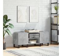 Berkfield Home Record Cabinet Concrete Grey 121x38x48 cm Engineered Wood | Size: 121 x 38 x 48 cm Berkfield Home Grey 121 x 38 x 48 cm