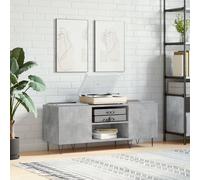 Berkfield Home Record Cabinet Concrete Grey 121x38x48 cm Engineered Wood | Size: 121 x 38 x 48 cm Berkfield Home Grey 121 x 38 x 48 cm