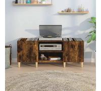 Berkfield Home Record Cabinet Smoked Oak 121x38x48 cm Engineered Wood in Brown | Size: 121 x 38 x 48 cm Berkfield Home Brown 121 x 38 x 48 cm