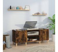 Berkfield Home Record Cabinet Smoked Oak 121x38x48 cm Engineered Wood in Brown | Size: 121 x 38 x 48 cm Berkfield Home Brown 121 x 38 x 48 cm