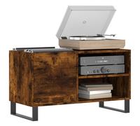 Berkfield Home Record Cabinet Smoked Oak 85x38x48 cm Engineered Wood in Brown | Size: 85 x 38 x 48 cm Berkfield Home Brown 85 x 38 x 48 cm