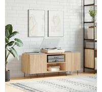 Berkfield Home Record Cabinet Sonoma Oak 121x38x48 cm Engineered Wood in Brown | Size: 121 x 38 x 48 cm Berkfield Home Brown 121 x 38 x 48 cm