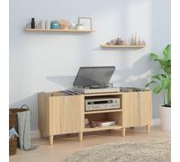 Berkfield Home Record Cabinet Sonoma Oak 121x38x48 cm Engineered Wood in Brown | Size: 121 x 38 x 48 cm Berkfield Home Brown 121 x 38 x 48 cm