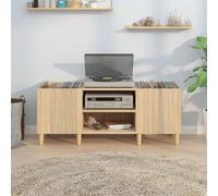 Berkfield Home Record Cabinet Sonoma Oak 121x38x48 cm Engineered Wood in Light Brown | Size: 121 x 38 x 48 cm Berkfield Home Light Brown 121 x 38 x 48 cm