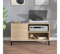 Berkfield Home Record Cabinet Sonoma Oak 84.5x38x48 cm Engineered Wood in Light Oak Berkfield Home Light Oak 84.5x38x48 cm