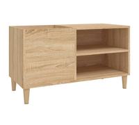 Berkfield Home Record Cabinet Sonoma Oak 84.5x38x48 cm Engineered Wood in Light Tan Berkfield Home Light Tan 84.5x38x48 cm