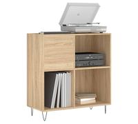 Berkfield Home Record Cabinet Sonoma Oak 84.5x38x89 cm Engineered Wood in Light Tan Berkfield Home Light Tan 84.5x38x89 cm
