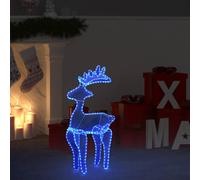 Berkfield Home Reindeer Christmas Decoration with Mesh 306 LEDs 60x24x89cm in Blue | Size: 60 x 24 x 89 cm Berkfield Home Blue 60 x 24 x 89 cm