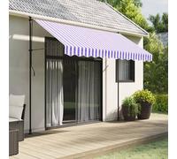 Berkfield Home Replacement Fabric for Awning Valance Blue & White Stripe 3 m Berkfield Home Blue