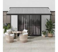Berkfield Home Retractable Awning Anthracite & White 4x3 m Fabric&Aluminium Berkfield Home Multicolor
