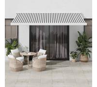 Berkfield Home Retractable Awning Anthracite & White 4x3 m Fabric&Aluminium in Black Berkfield Home Black