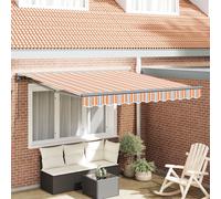 Berkfield Home Retractable Awning Manual Blue & orange 300x250 cm Berkfield Home Blue 300x250 cm
