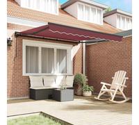 Berkfield Home Retractable Awning Manual Burgundy Red 300x250 cm Polyester Berkfield Home Burgundy 300x250 cm