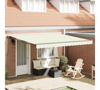Berkfield Home Retractable Awning Manual Cream 400x300 cm Polyester & Steel Berkfield Home Cream 400x300 cm