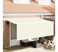 Berkfield Home Retractable Awning Manual Cream White Brown 400 x 200 cm Berkfield Home Cream 400 x 200 cm
