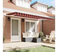 Berkfield Home Retractable Awning Manual in Burnt Orange Berkfield Home Burnt Orange
