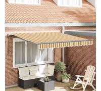 Berkfield Home Retractable Awning Manual Multicolour 300 x 250 cm Polyester in Yellow Berkfield Home Yellow 300 x 250 cm