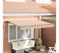 Berkfield Home Retractable Awning Manual Orange / Grey / Blue Anthracite Berkfield Home Blue